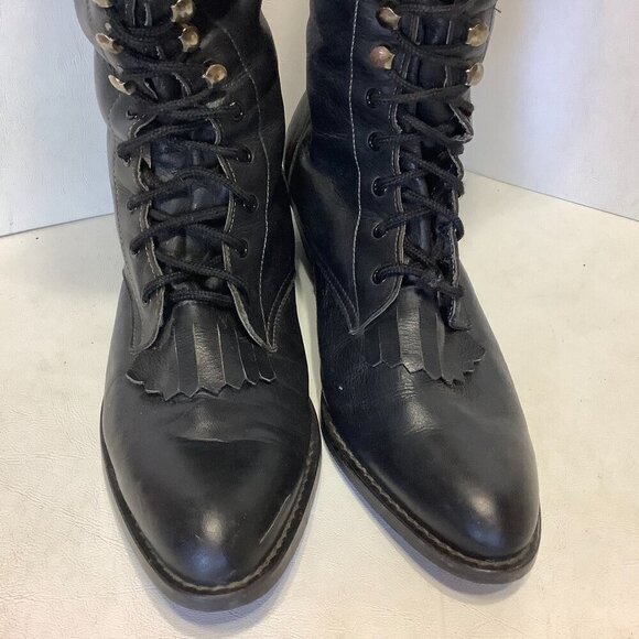 Women Vintage Boston Custom Made Shoes Knee High Lace Up Boots NO SIZE See Descr - Picture 6 of 14